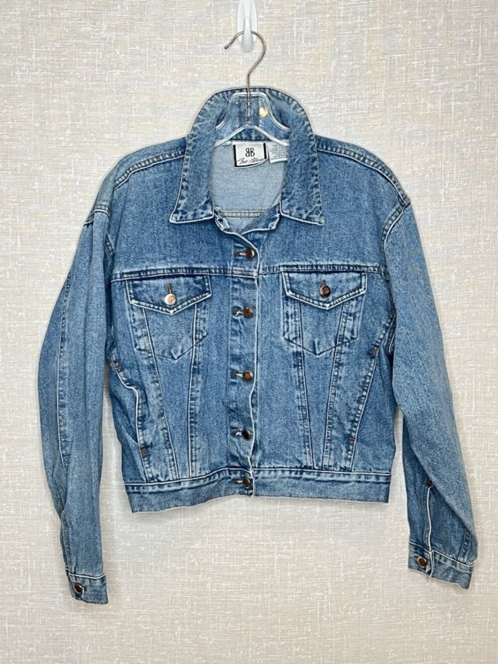 Bill Blass Denim Jacket Small Acid Wash Jean Trucker 80s 90s Vintage Style Retro